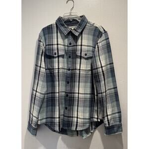 Outerknown Men’s Medium Seaview Plaid Blanket Flannel Shirt 100% Organic Cotton
